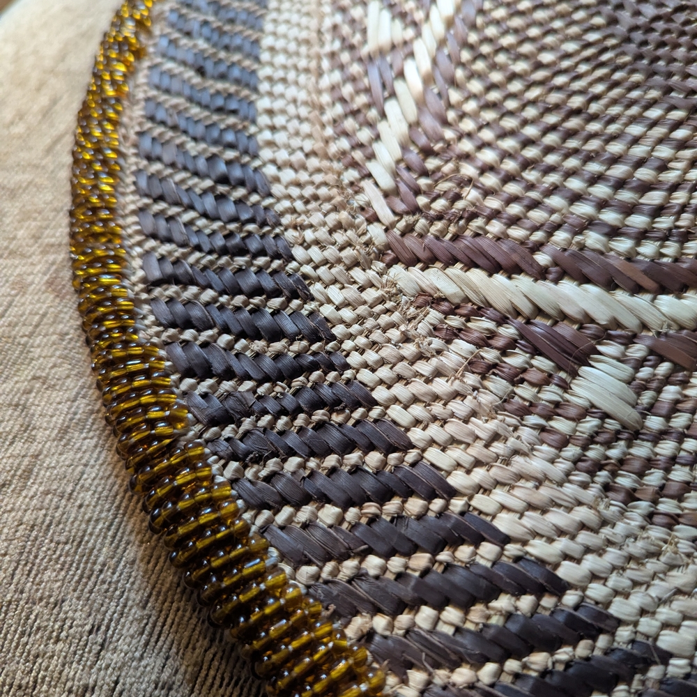 Woven Plate with Brown and Tan Accents